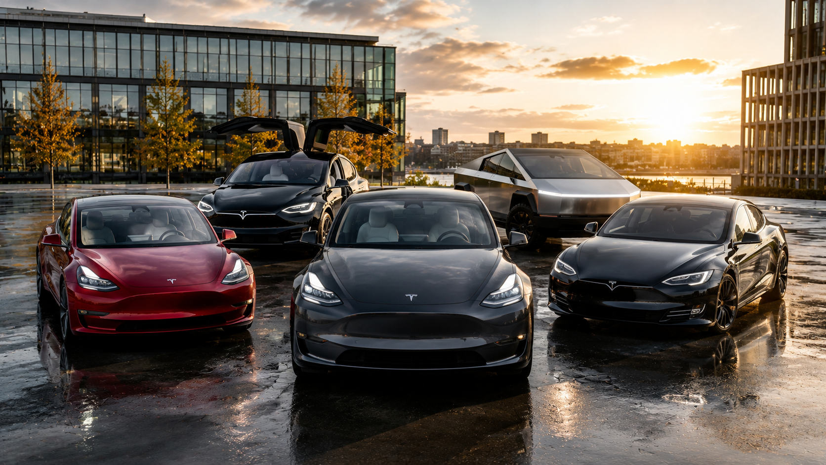 meilleur tesla Comparatif des meilleurs modèles Tesla 2026 avec Tesla Model Y, Model 3, Model S, Model X et Cybertruck sur route en Europe