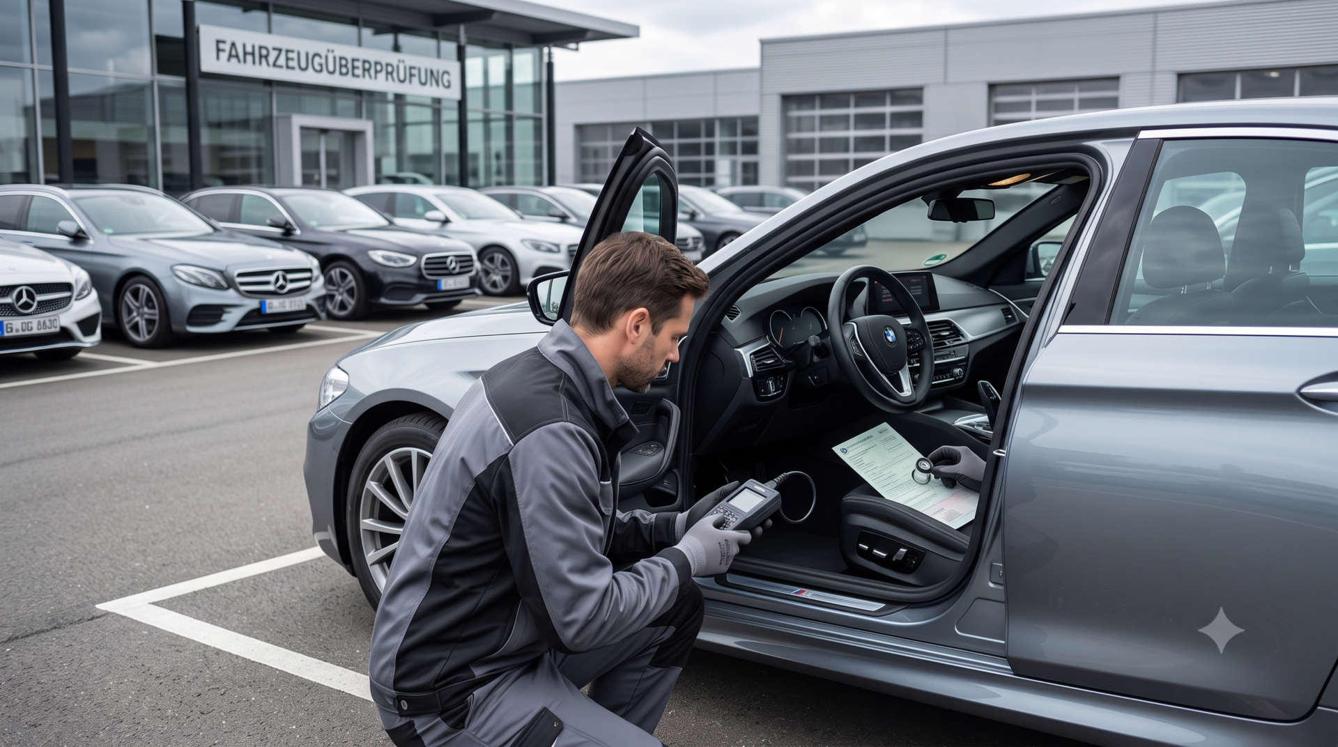 Inspection technique d'une voiture d'occasion et contrôle des documents officiels en Allemagne pour éviter les arnaques automobiles